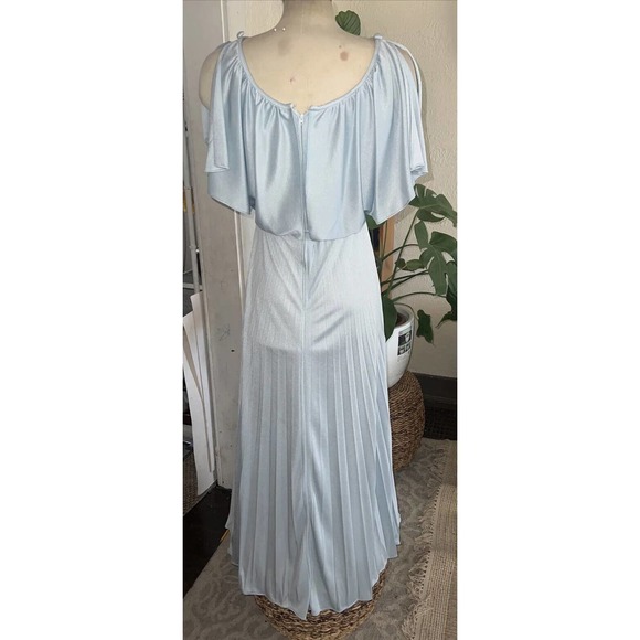 Vintage 60s 70s Pleated Prairie Maxi Prom Disco Maxi Hippie Grecian dress S - Picture 6 of 8